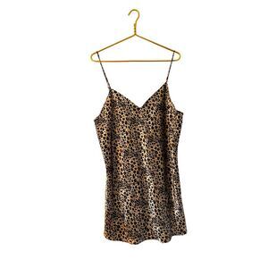 Vintage Inner Most‎ Woman Animal Print Silky Slip Nighty 1x
